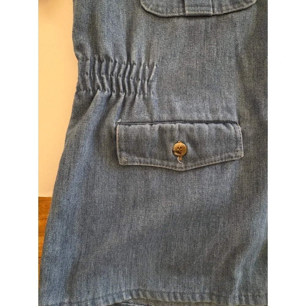 Vintage Levi's Sportswear Denim Shirt Mens Short Sleeve Button Up Chambray Blue